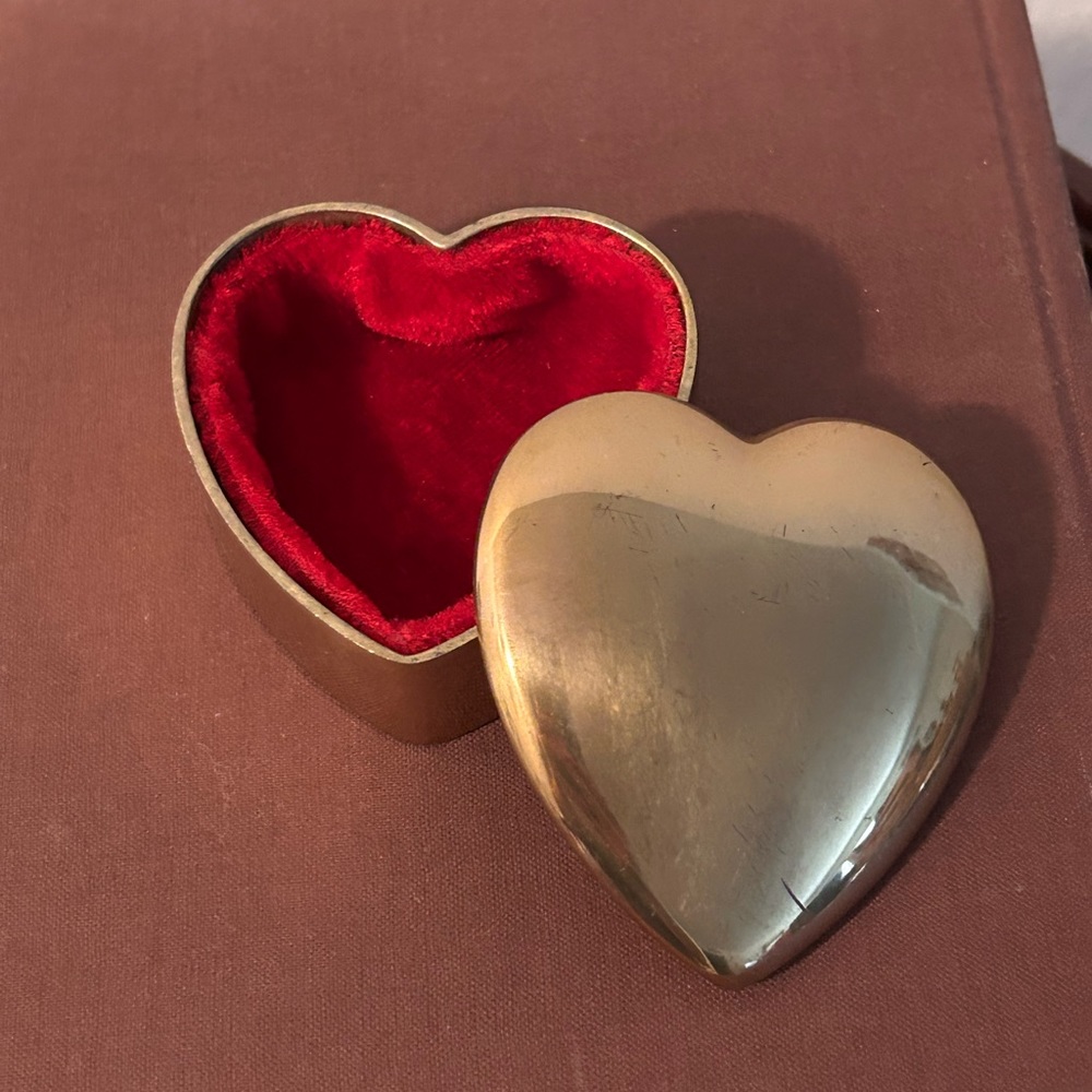 SOLD Brass heart shape trinket box